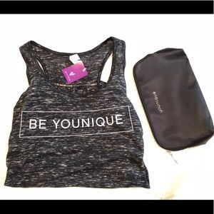 Younique Racerback Tank top XL & makeup bag